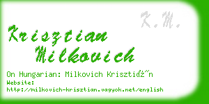 krisztian milkovich business card